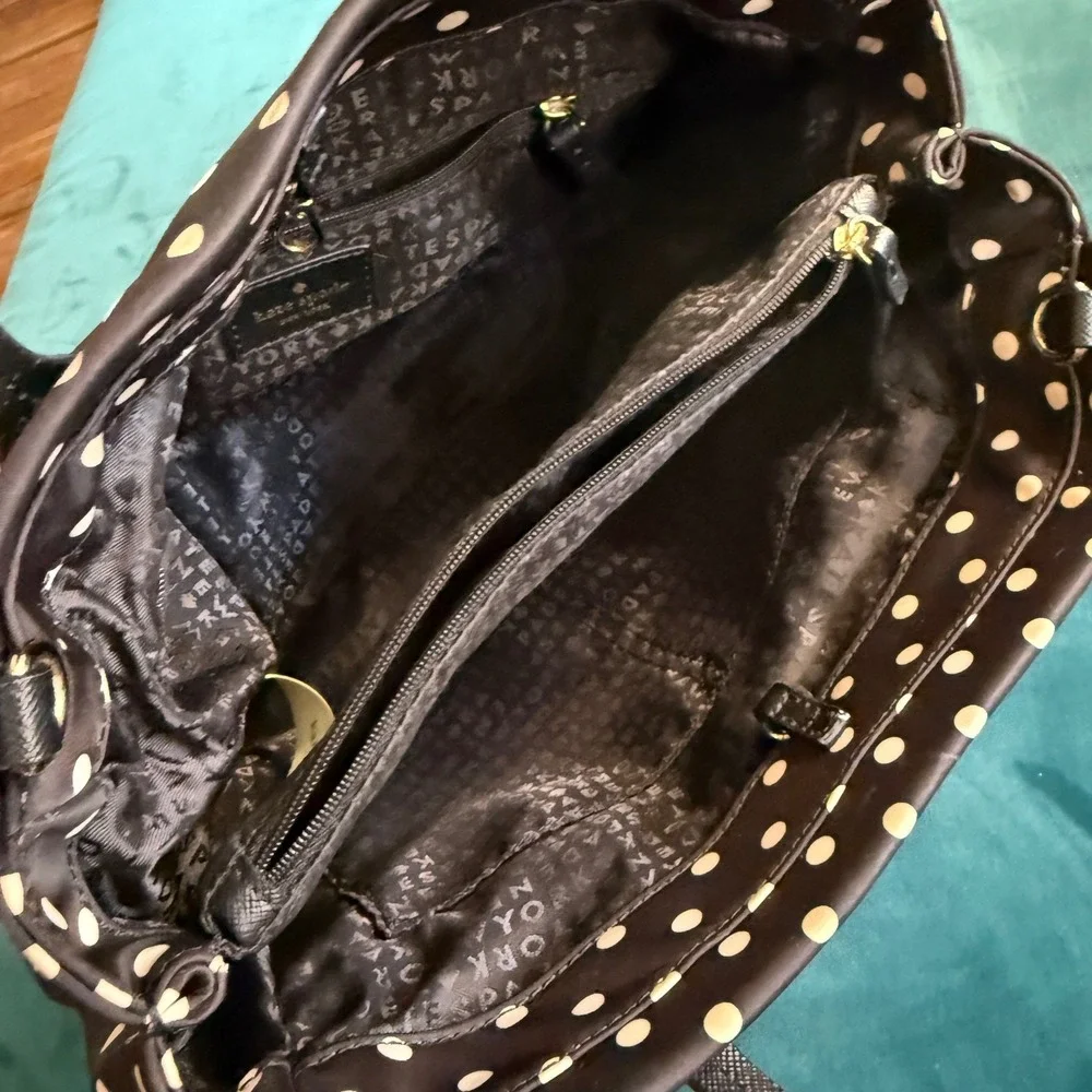 Kate Spade New York Polka Dot Nylon Tote Bag‎ Black White